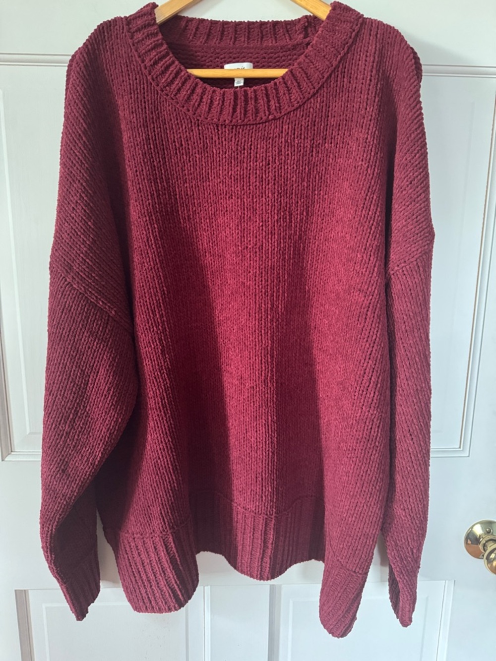 Aerie Oversized Wine Red Crewneck Sweater